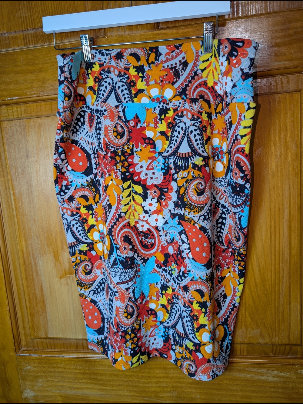 LuLaRoe Multicolor Paisley Print with Coral and Teal Accents